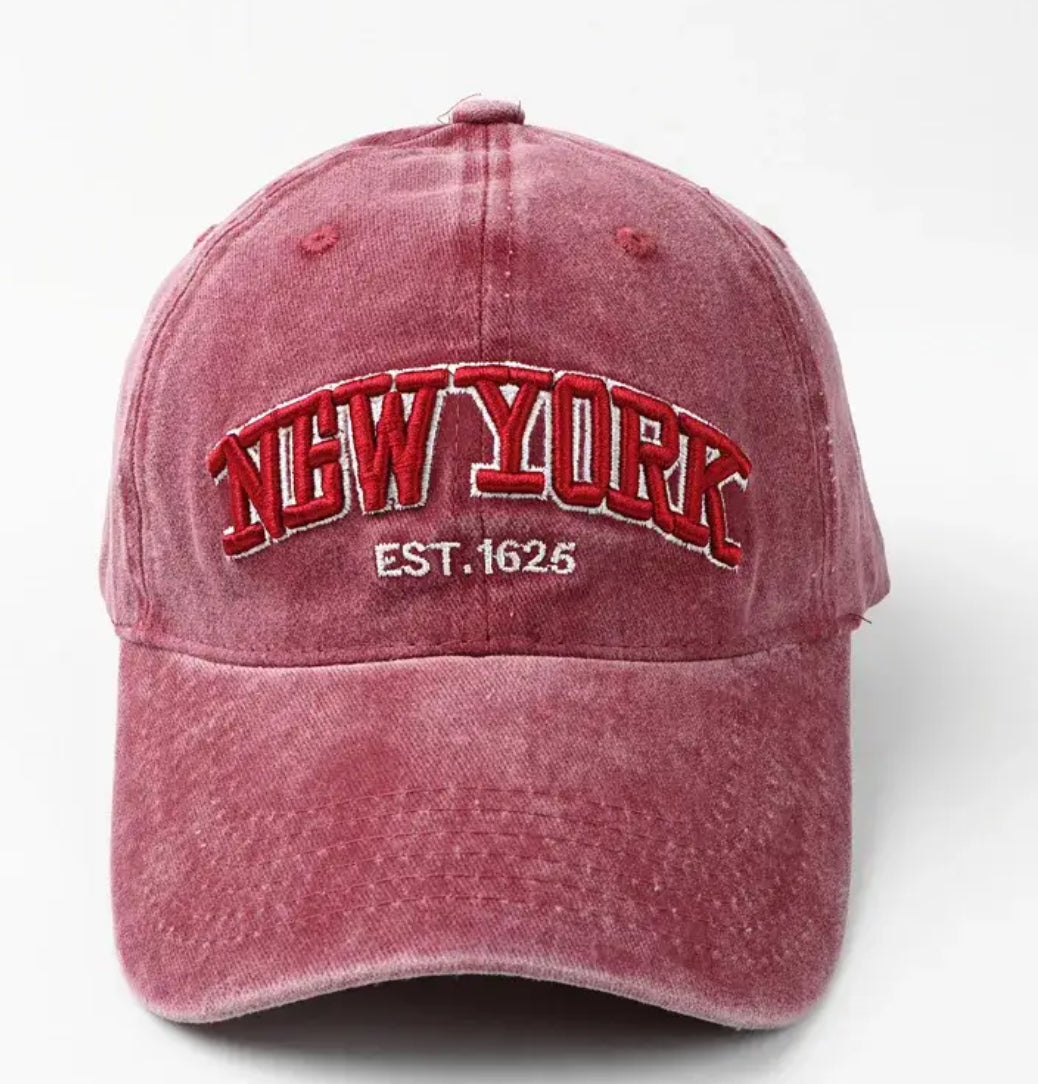 New York Cap Washed Red