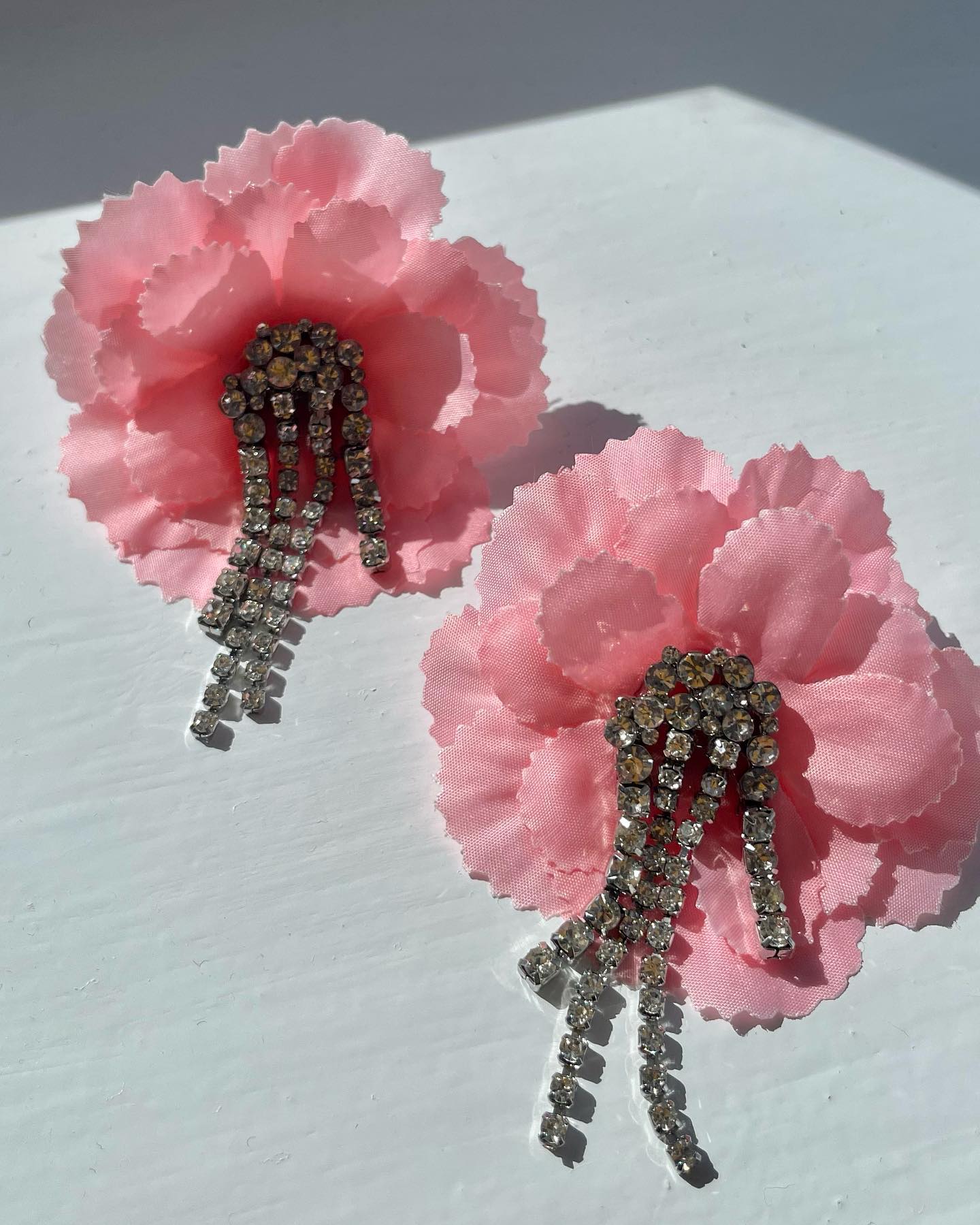 Glitter Blossom Earring Pink