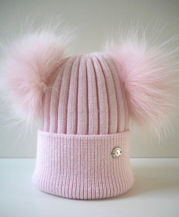 Kids Classic Double Hat- Baby Pink