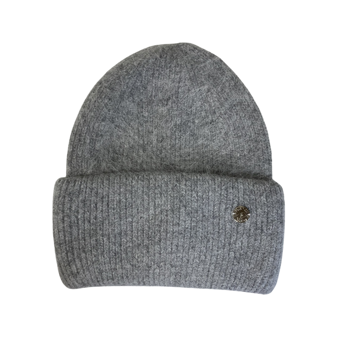 Knitted Ribbed Beanie Grey