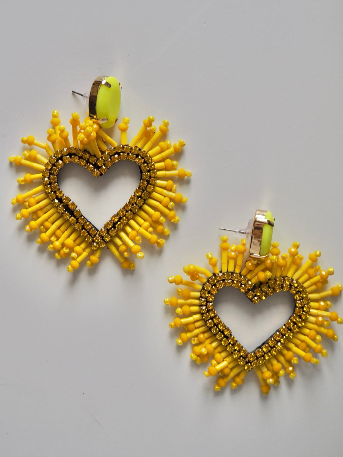 Glamorous Love Earrings Yellow