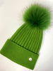 Bright Green Adult Single PomPom Hat