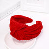 Oversized Velvet Knot Headband Red