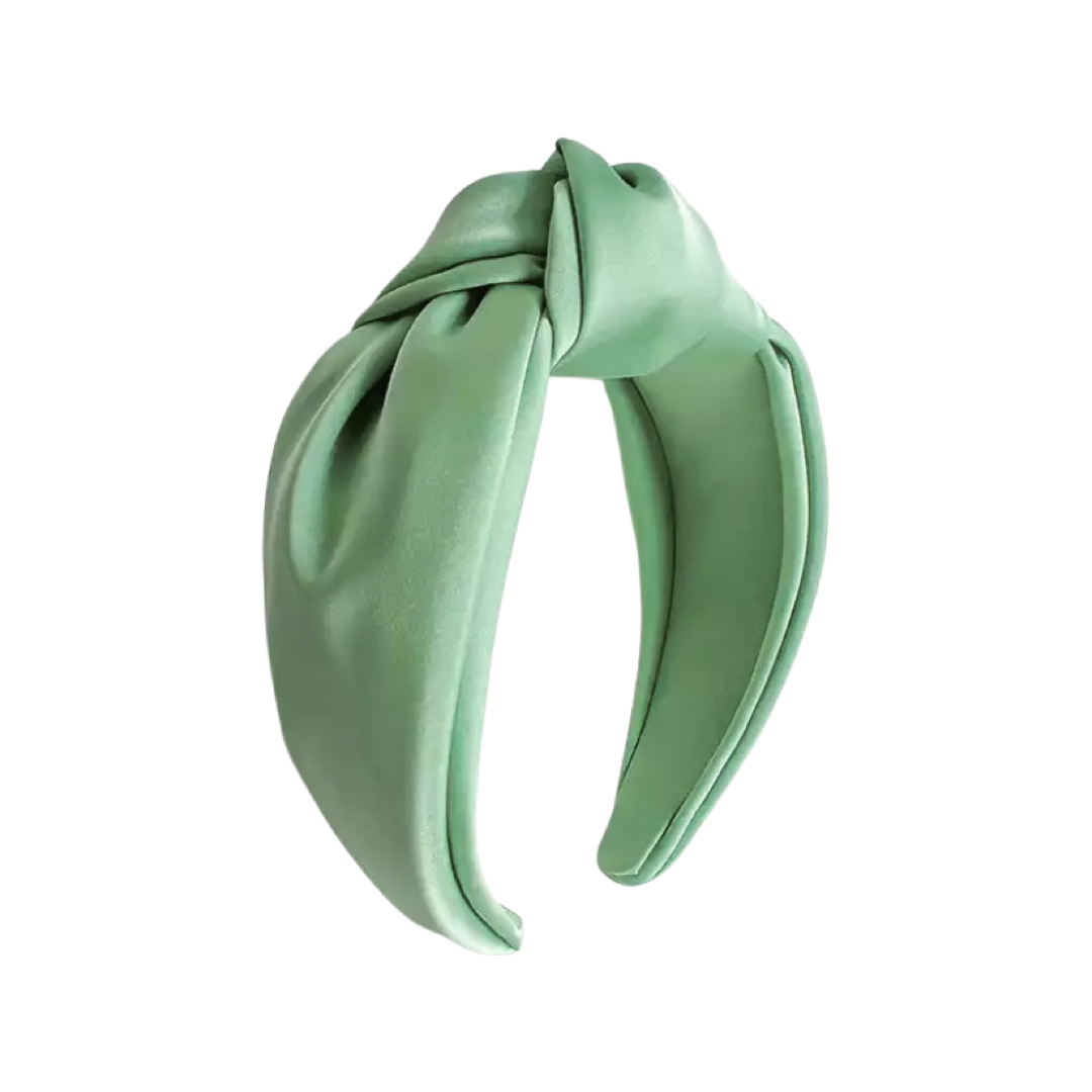Satin Oversized Knot Headband Mint