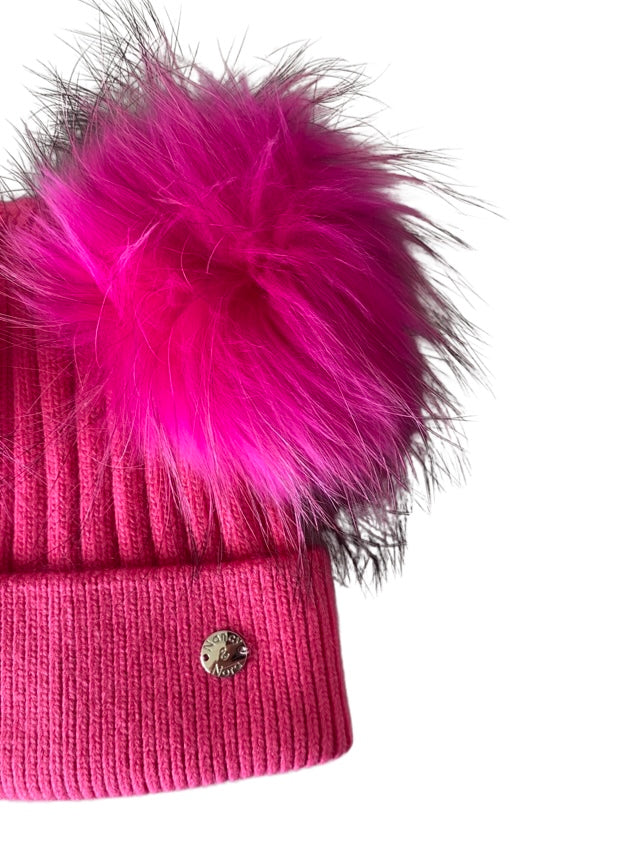 Kids Classic Double Hat Hot Pink