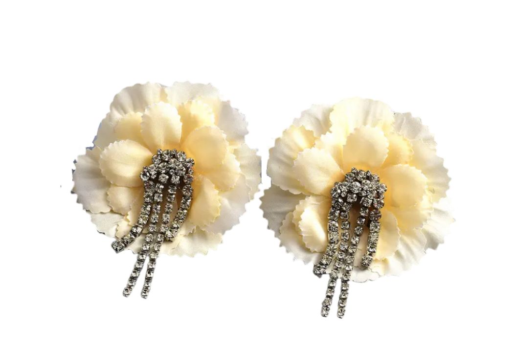 Glitter Blossom Earrings Lemon