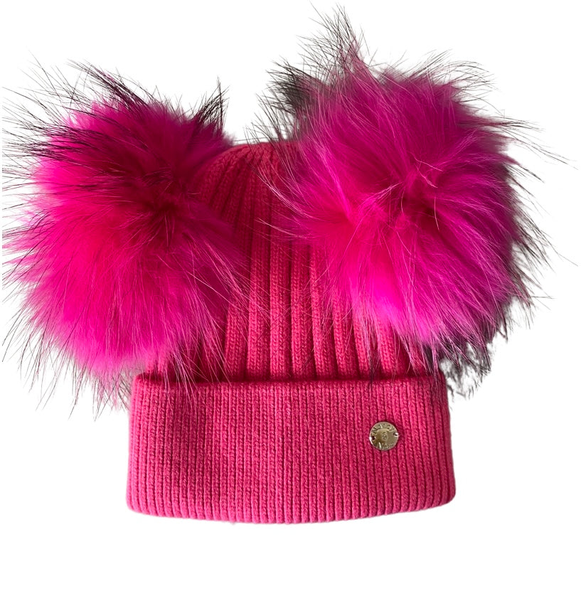 Kids Classic Double Hat Hot Pink
